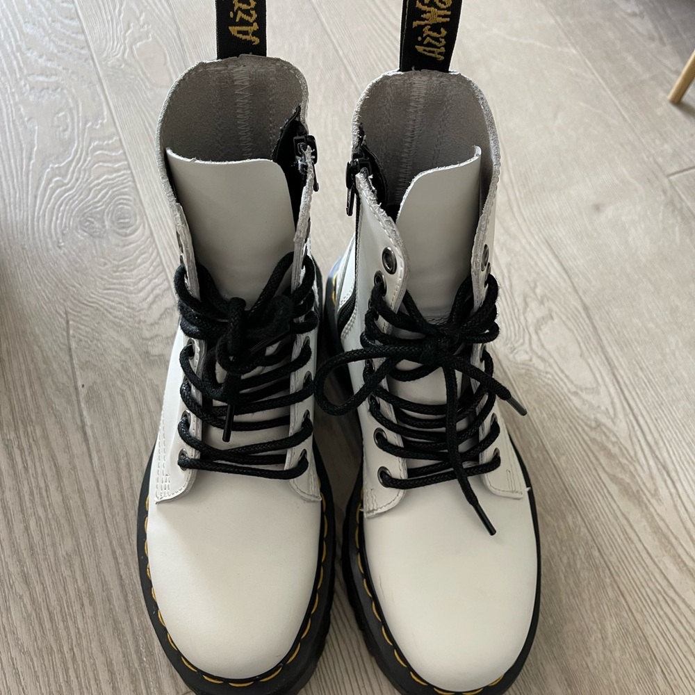 Dr. Martens Jadon platform white boots